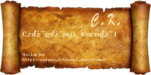 Czégényi Kornél névjegykártya