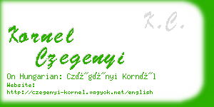 kornel czegenyi business card